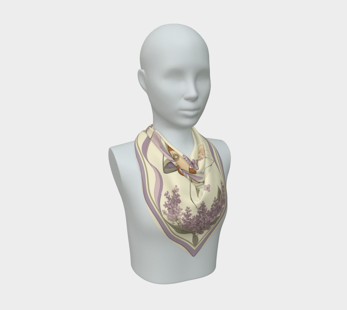 Lilac and Bee Flora Scarf