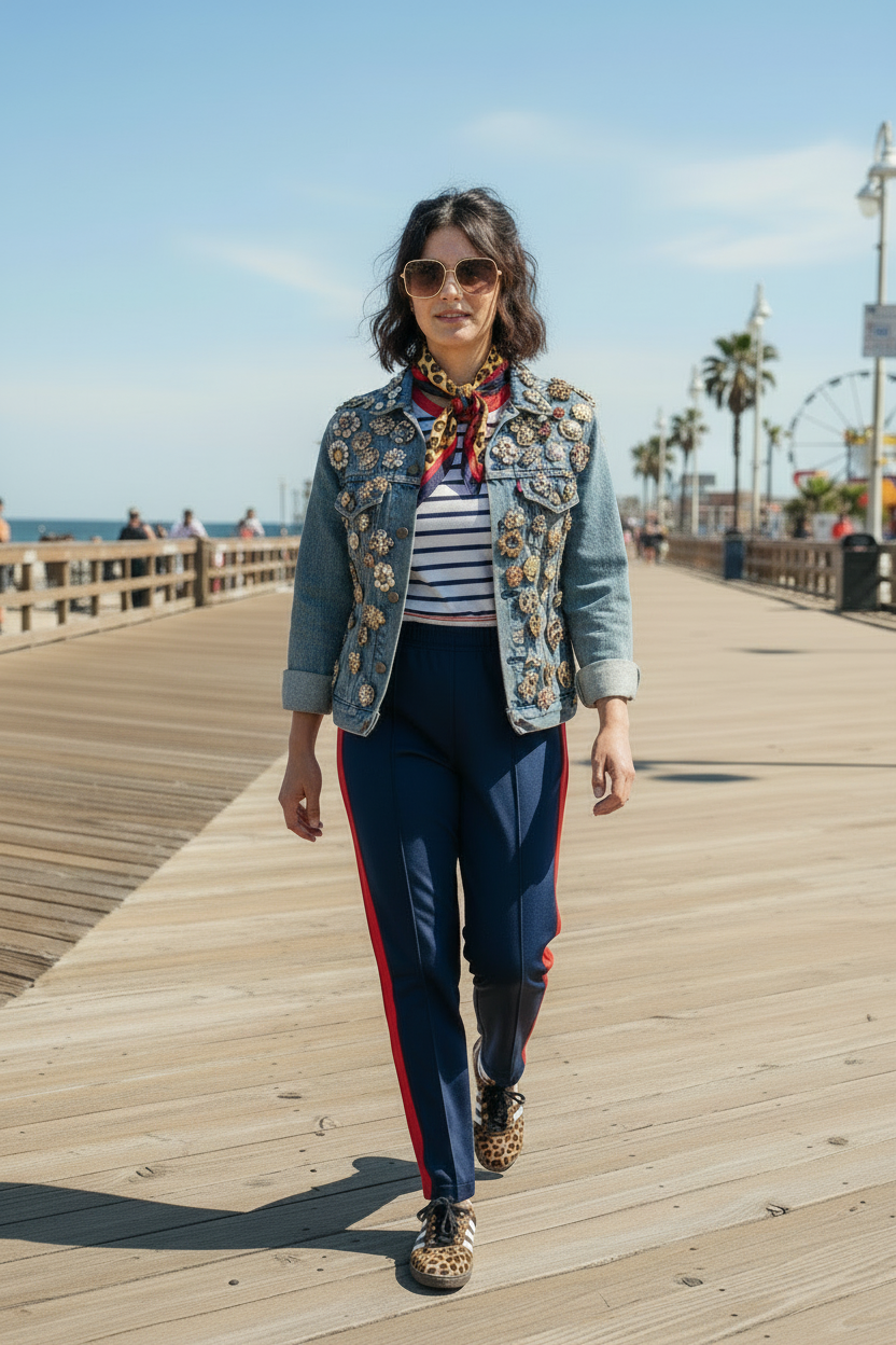 DOWNTOWN NEW JERSEY LEOPARD NAVY BANDANA