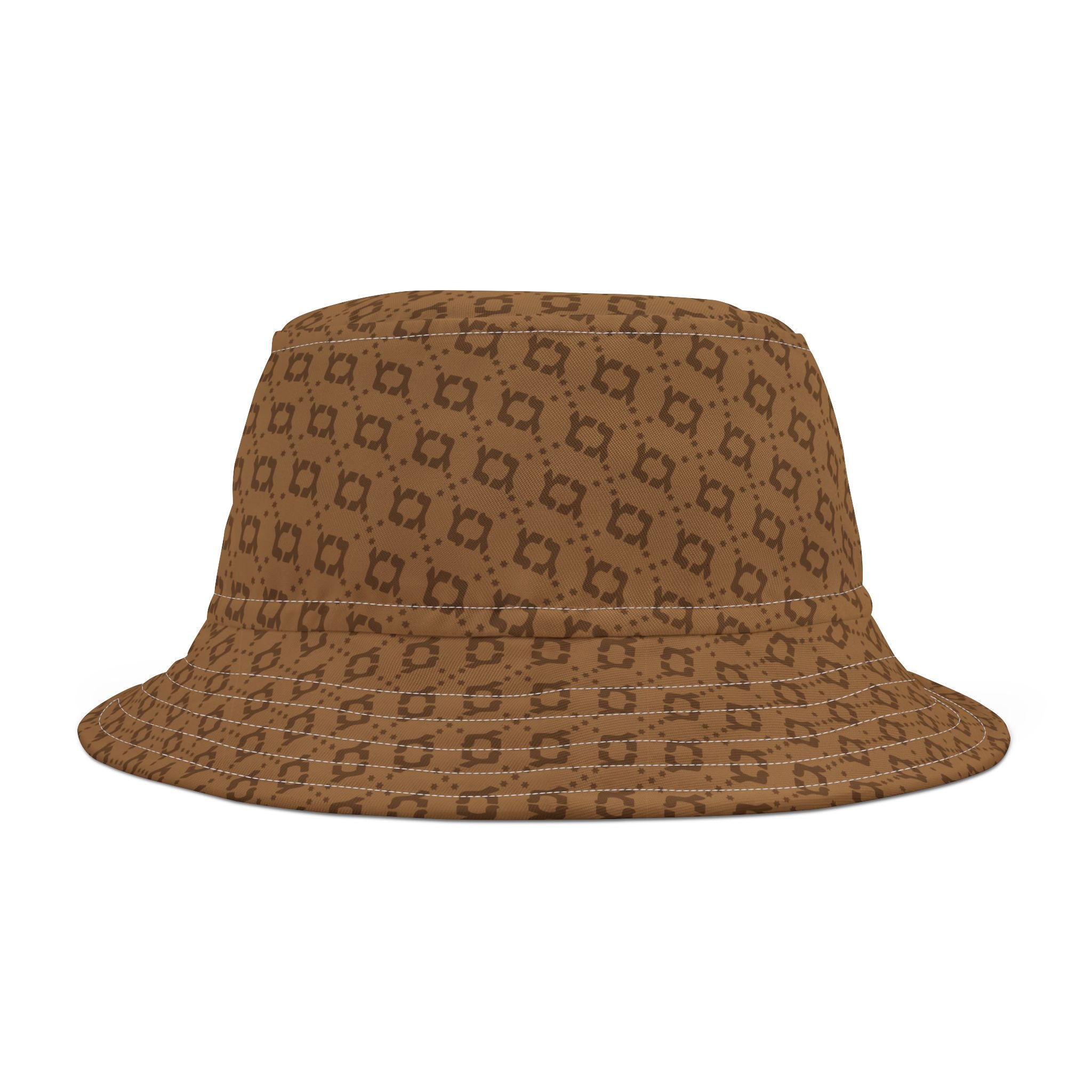 GIMMEL GIMMEL GELTY HOLIDAY Brown Patterned Bucket Hat
