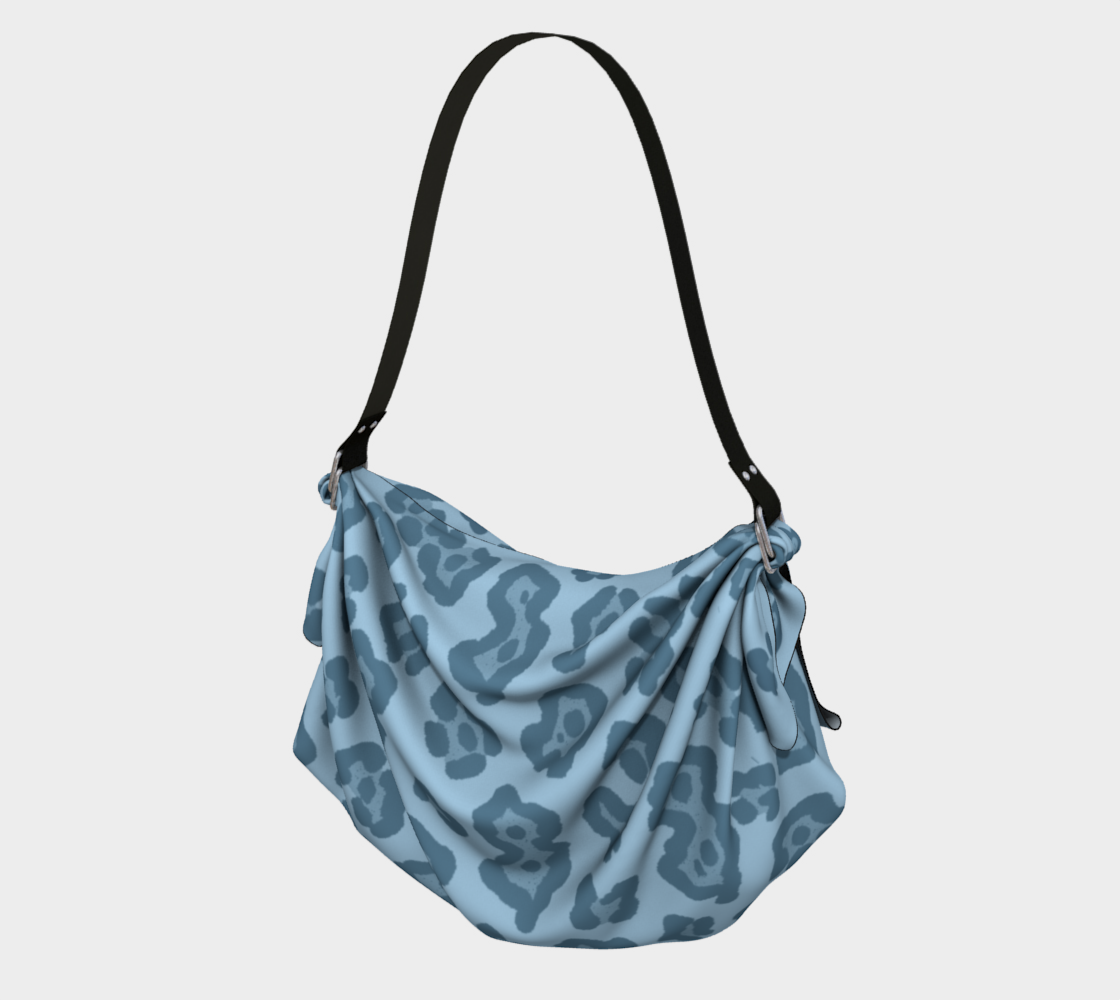 New Jersey Leopard Blue leopard scarf tote origami bag