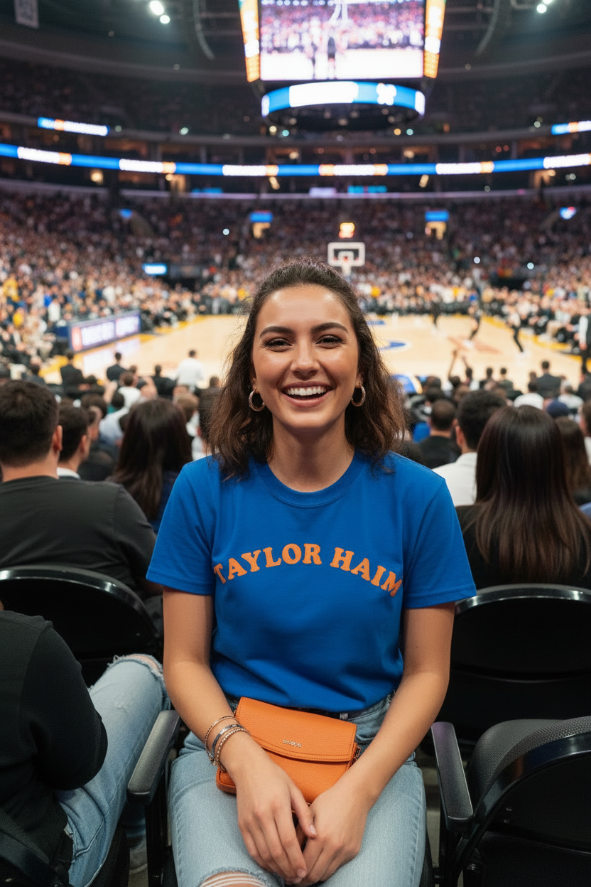 US Shipment TAYLOR HAIM BAGELS NEW YORK KNICKS NEW JERSEY BASKETBALL TSHIRT PARODY