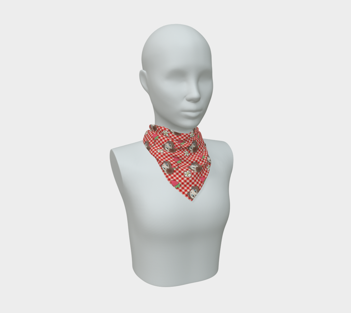 Goldie Silly Strawberry Gingham Bandana Scarf