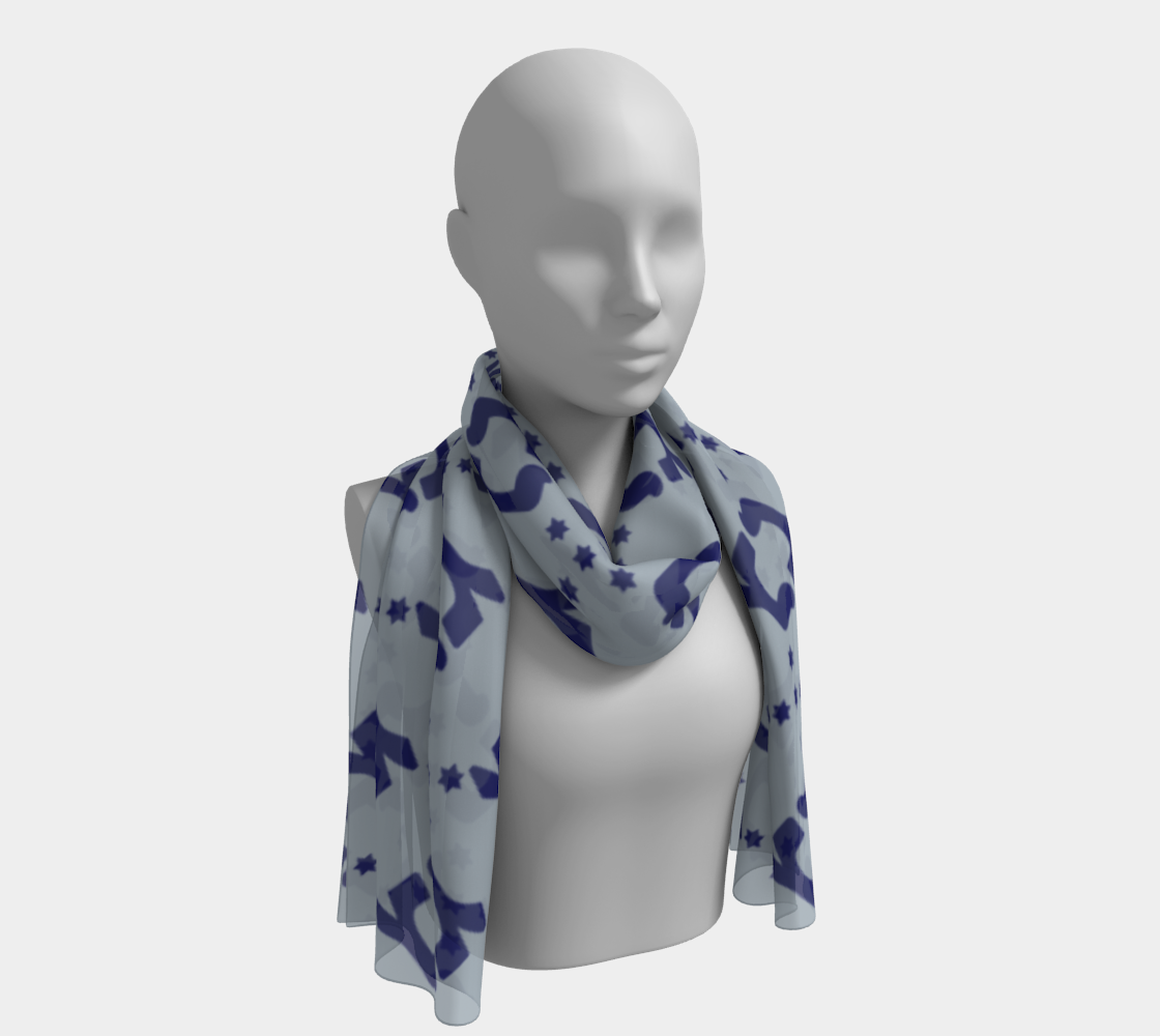 BLUE GELTY LONG SCARF