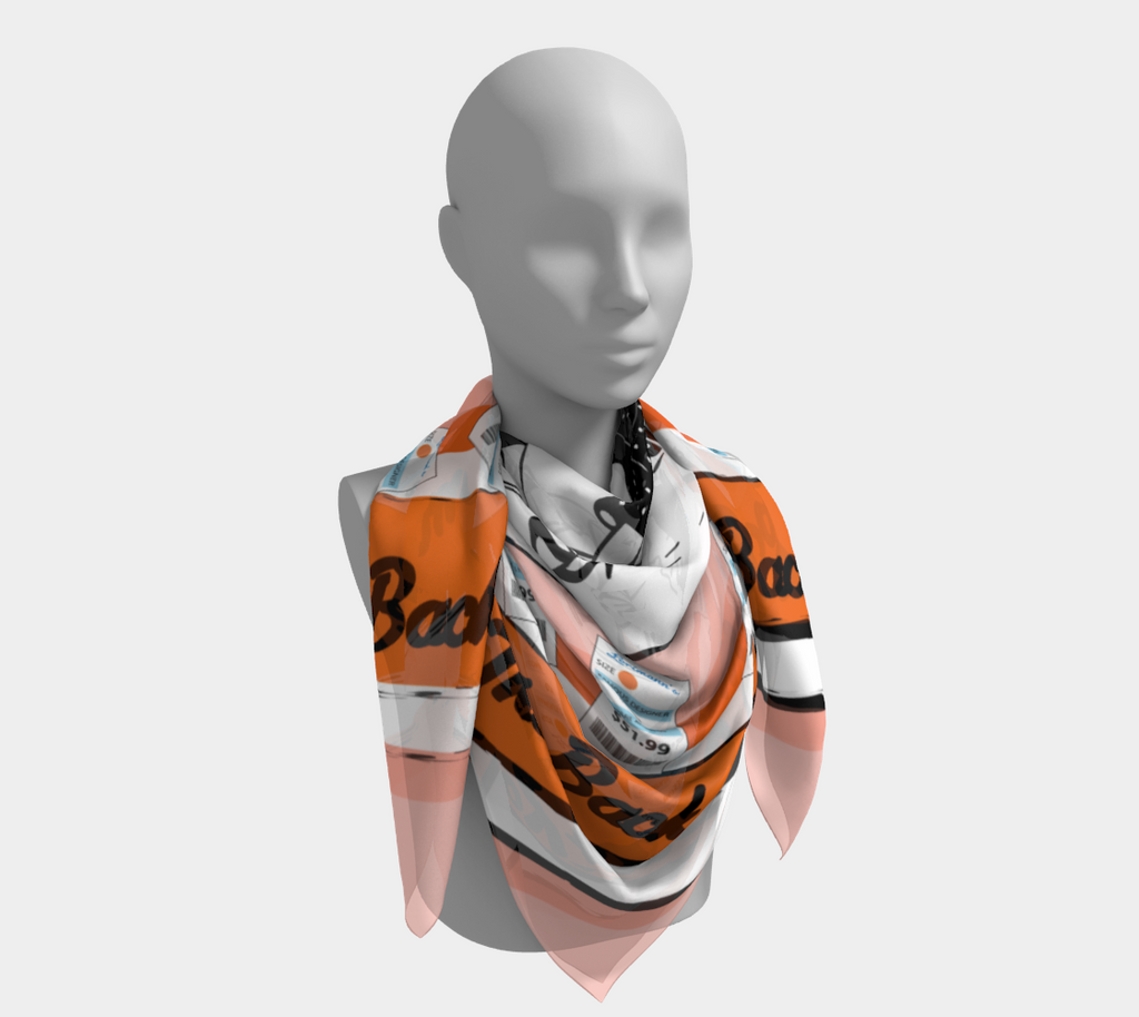 Back Room Brawl - Tonal Orange : Fashionable Silk Scarf - Loehmanns Parody, Perfect for Stylish Women & Trendsetters