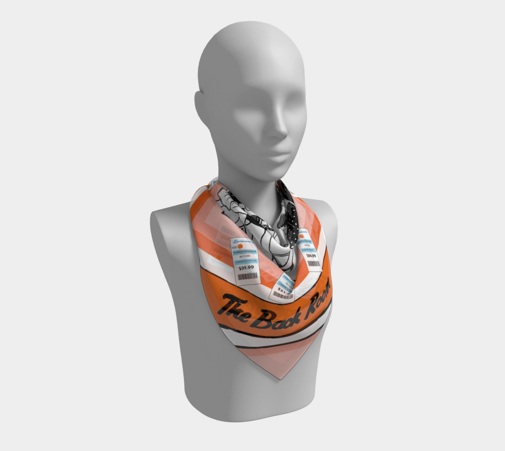 Back Room Brawl - Tonal Orange : Fashionable Silk Scarf - Loehmanns Parody, Perfect for Stylish Women & Trendsetters