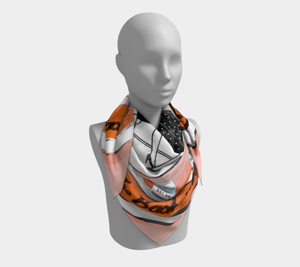 Back Room Brawl - Tonal Orange : Fashionable Silk Scarf - Loehmanns Parody, Perfect for Stylish Women & Trendsetters