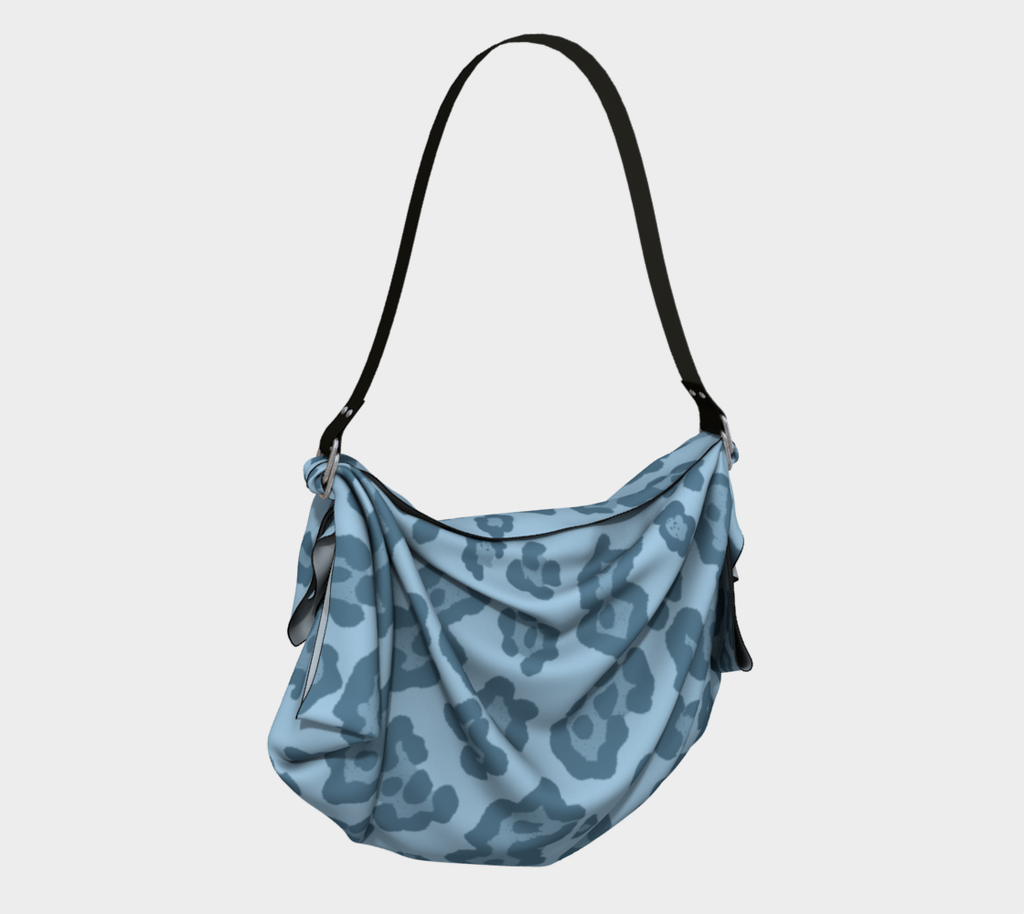 New Jersey Leopard Blue leopard scarf tote origami bag