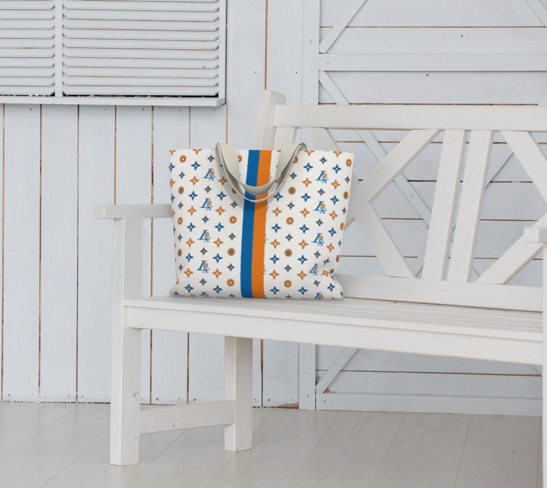 BAGELS JEWISH NY BASKETBALL BAGEL TOTE IN CREAM CHEESE