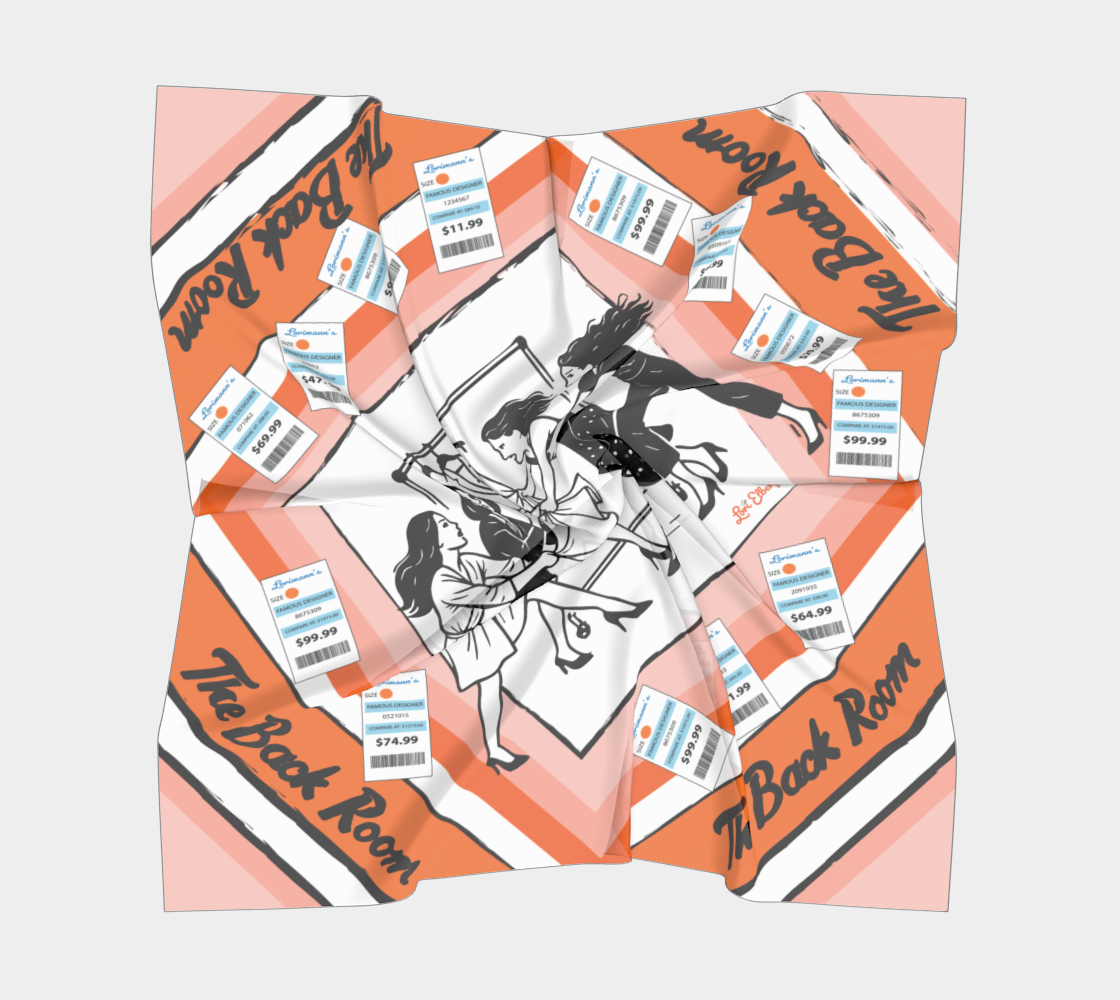 Back Room Brawl - Tonal Orange : Fashionable Silk Scarf - Loehmanns Parody, Perfect for Stylish Women & Trendsetters