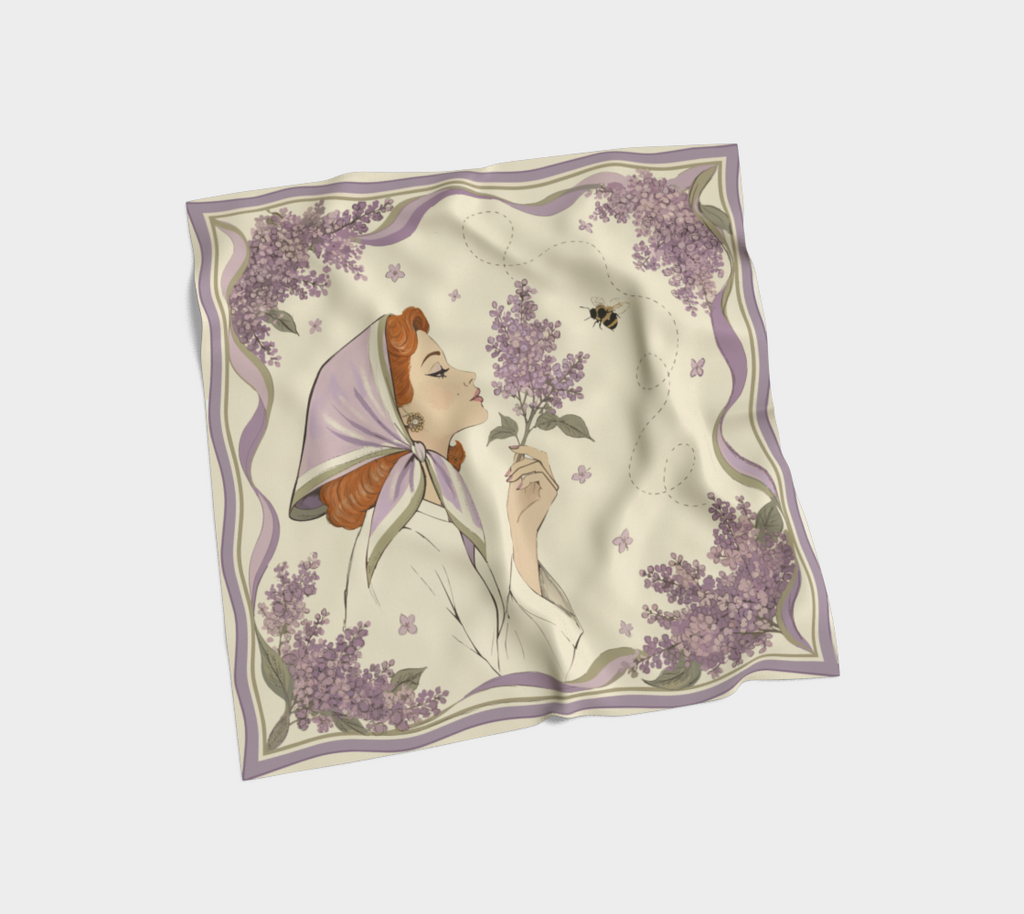 Lilac and Bee Flora Scarf