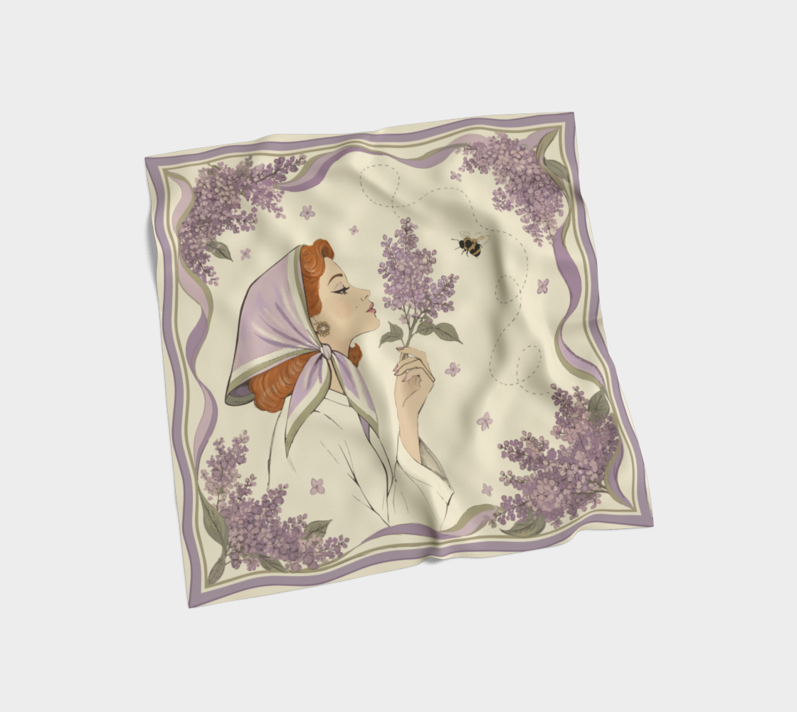 Lilac and Bee Flora Scarf