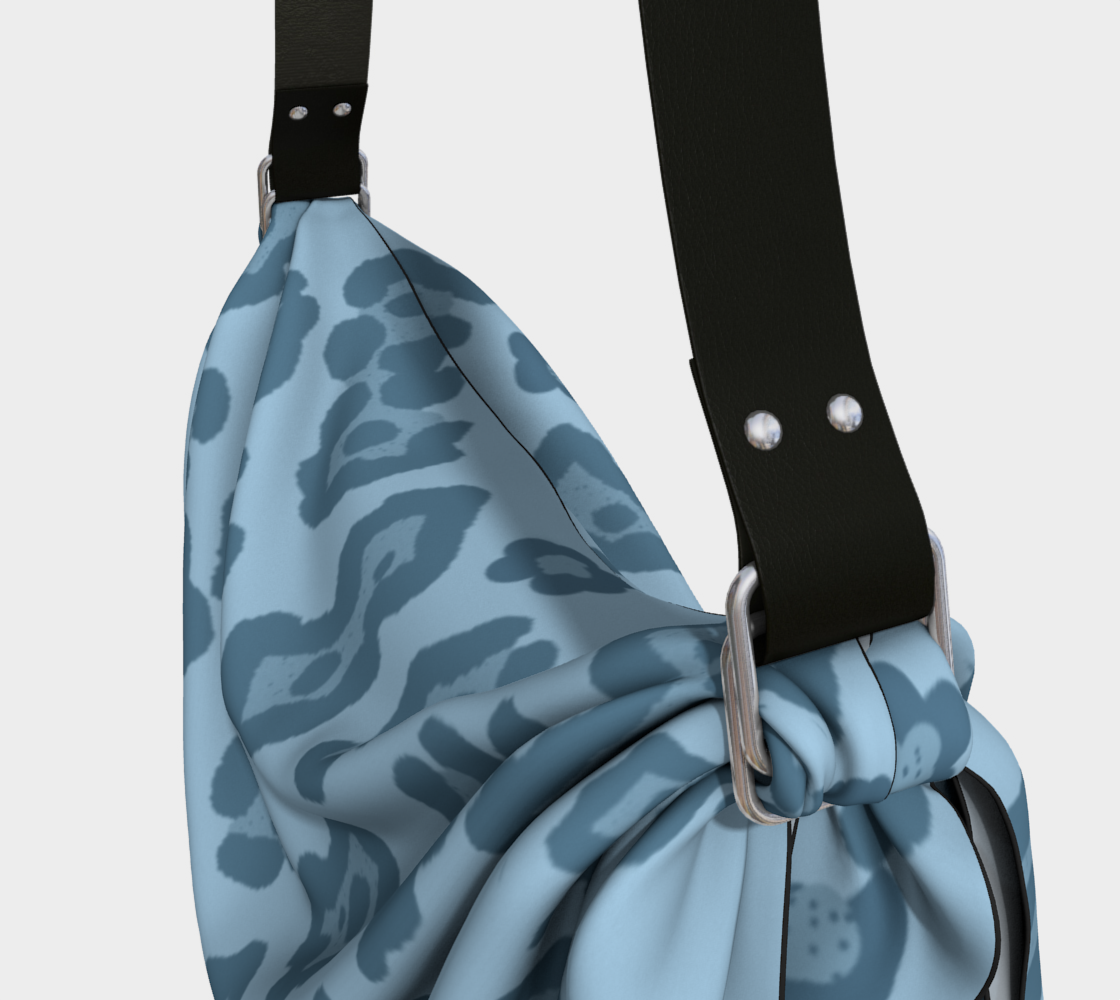 New Jersey Leopard Blue leopard scarf tote origami bag