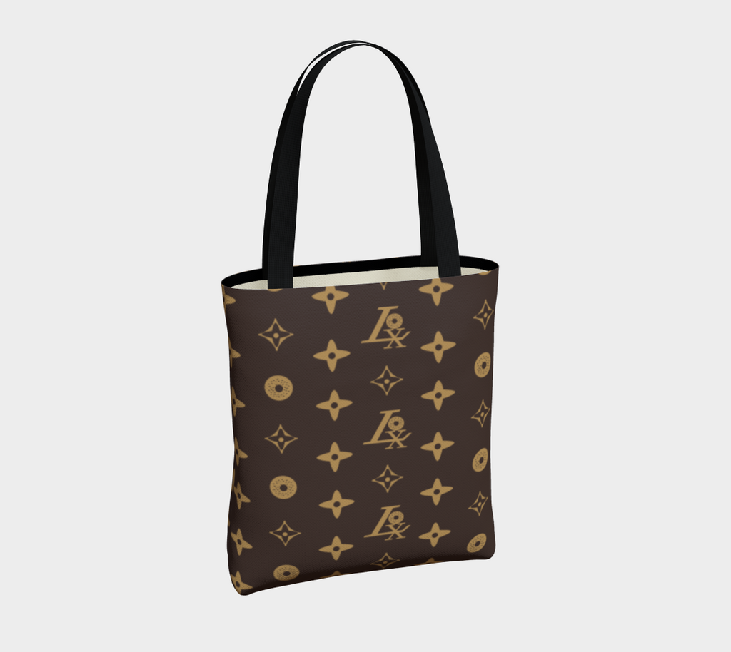 Bagels and Lux lined tote bag
