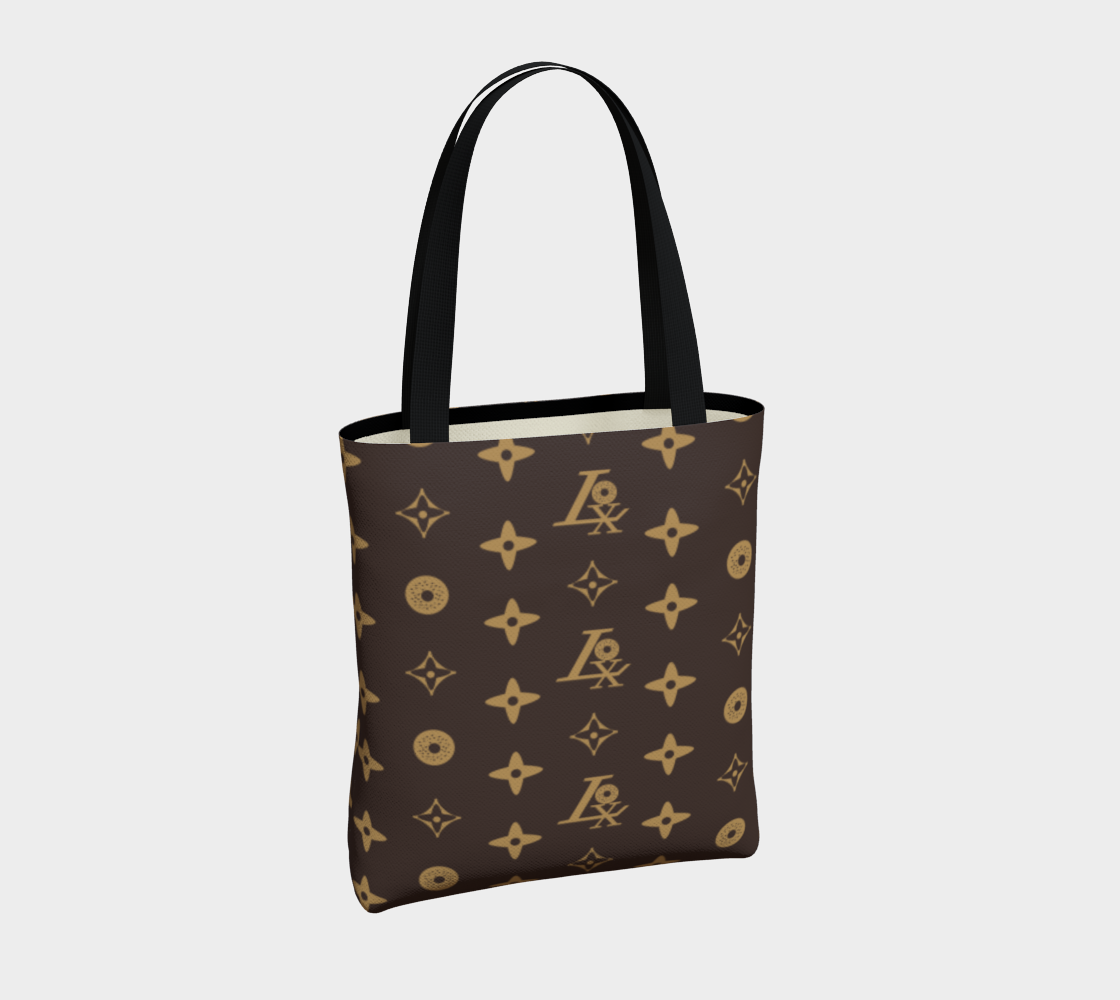 Bagels and Lux lined tote bag