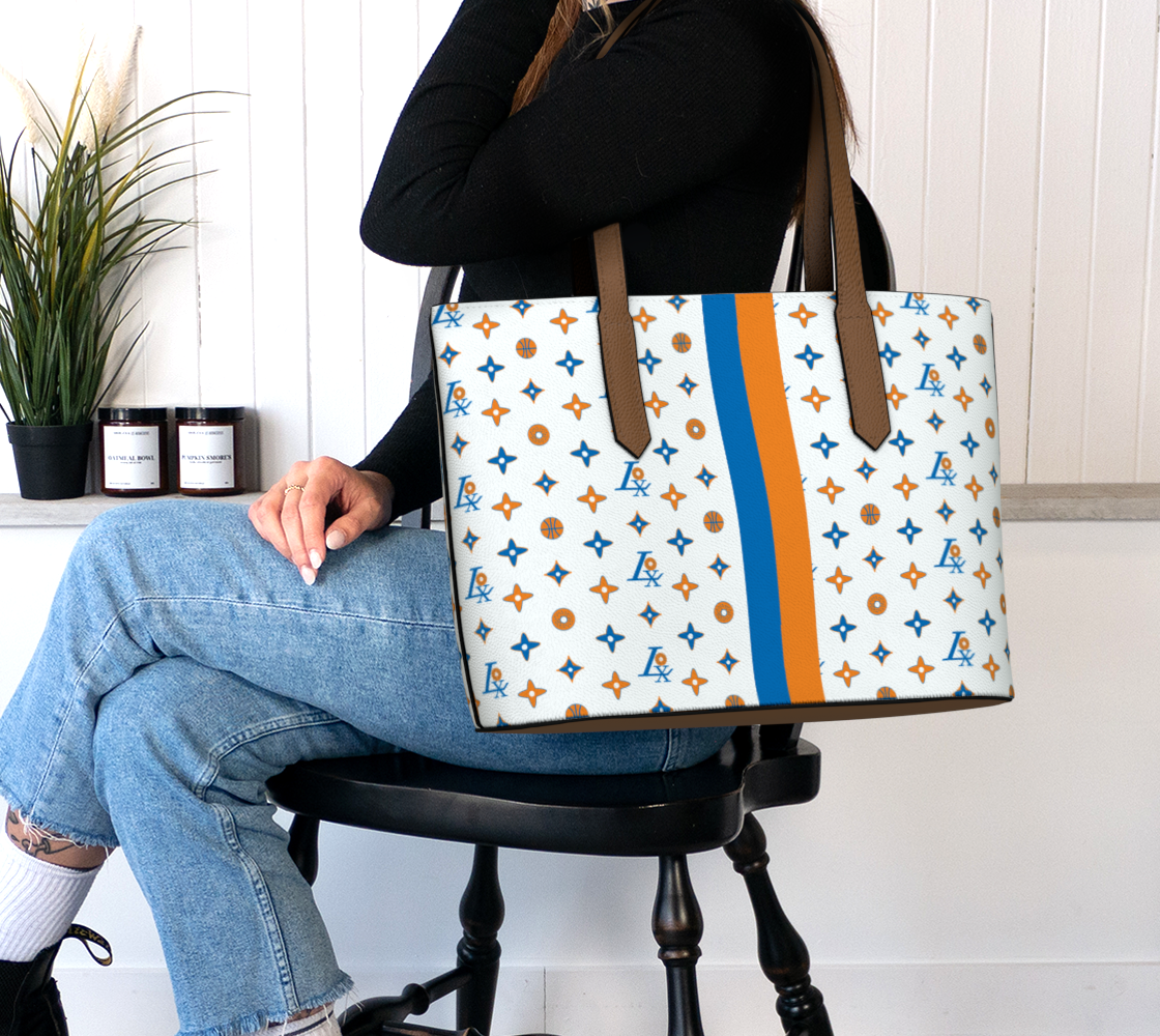 NY KNICKS BAGELS AND LOX VEGAN LEATHER TOTE TOASTED or CREAM CHEESE